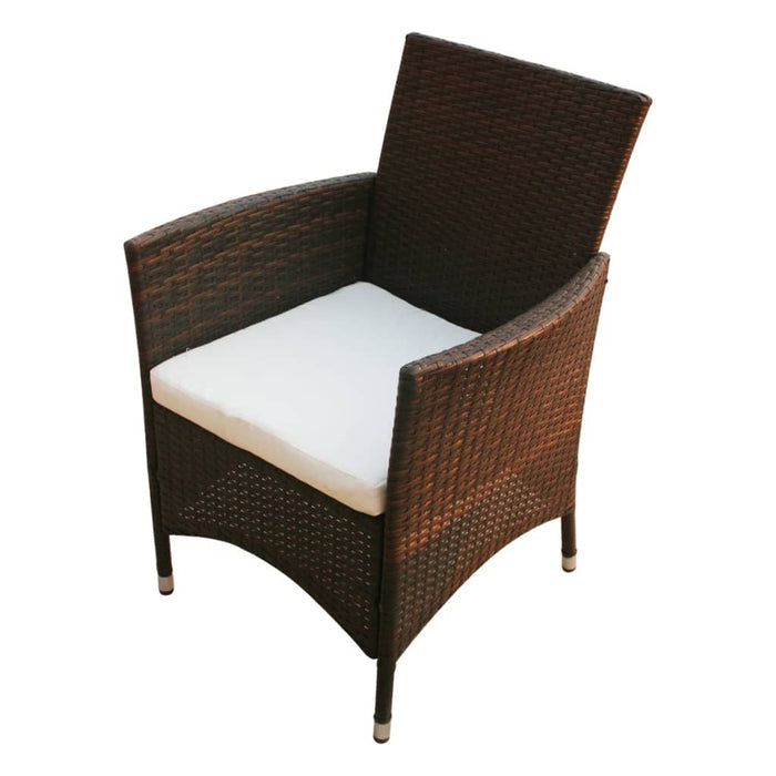 Set mobilier de exterior cu perne, 9 piese, maro, poliratan - WALTI WALTI