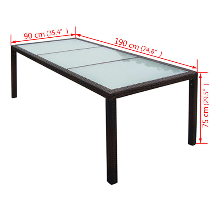 Set mobilier de exterior cu perne, 9 piese, maro, poliratan - WALTI WALTI