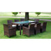 Set mobilier de exterior cu perne, 9 piese, maro, poliratan - WALTI WALTI