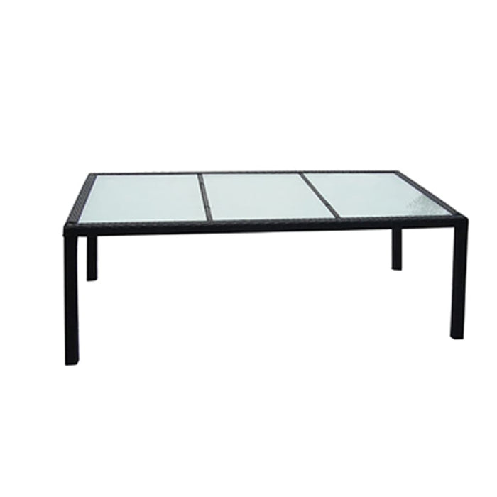 Set mobilier de exterior cu perne, 9 piese, negru, poliratan WALTI