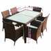 Set mobilier de exterior cu perne, 7 piese, maro, poliratan - WALTI WALTI