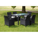 Set mobilier de exterior cu perne, 7 piese, negru, poliratan - WALTI WALTI