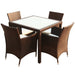 Set mobilier de exterior cu perne, 5 piese, maro, poliratan - WALTI WALTI