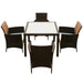 Set mobilier de exterior cu perne, 5 piese, maro, poliratan - WALTI WALTI