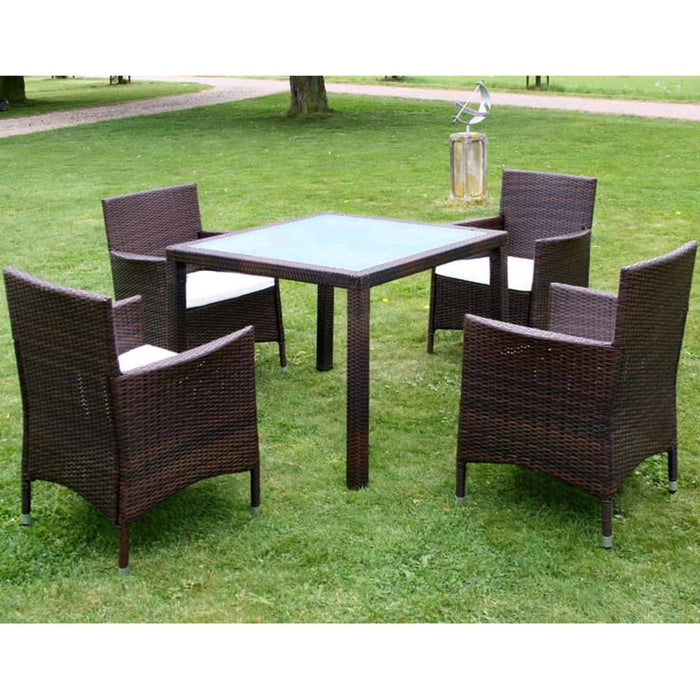 Set mobilier de exterior cu perne, 5 piese, maro, poliratan - WALTI WALTI