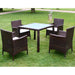 Set mobilier de exterior cu perne, 5 piese, maro, poliratan - WALTI WALTI
