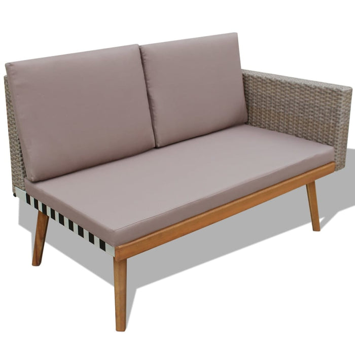 Set mobilier de grădină cu perne, 4 piese, gri, poliratan - WALTI WALTI