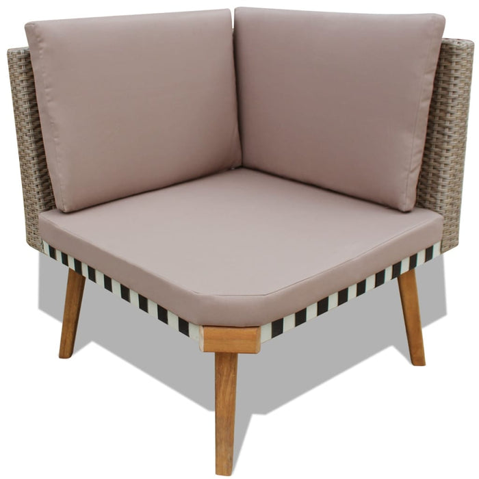 Set mobilier de grădină cu perne, 4 piese, gri, poliratan - WALTI WALTI