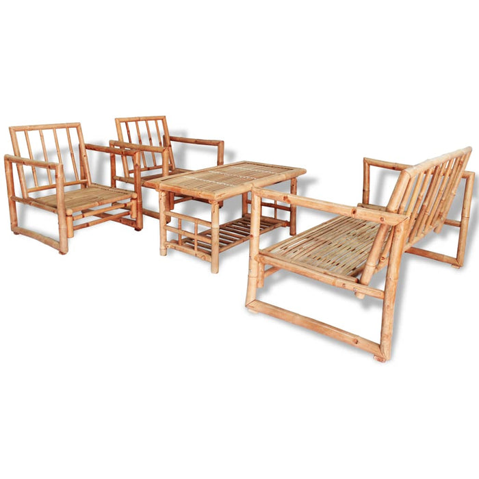 Set mobilier de grădină cu perne, 4 piese, bambus - WALTI WALTI