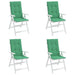 Perne scaun cu spătar înalt, 4 buc., verde, 120x50x3 cm, textil - WALTI WALTI