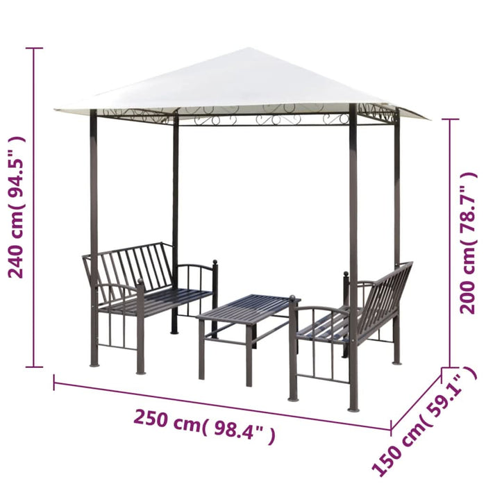 Pavilion de grădină cu masă și bănci 2,5x1,5x2,4 m - WALTI WALTI