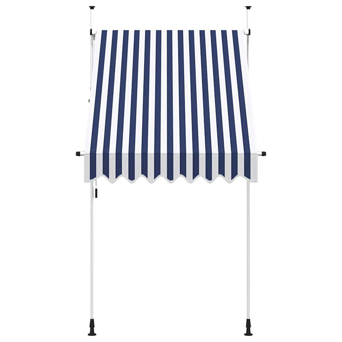 Copertină retractabilă manual, dungi albastru și alb, 150 cm - WALTI WALTI