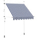Copertină retractabilă manual, dungi albastru și alb, 200 cm - WALTI WALTI