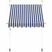 Copertină retractabilă manual, dungi albastru și alb, 200 cm - WALTI WALTI