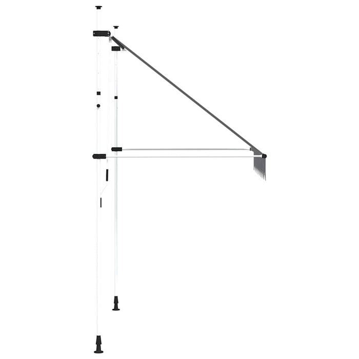 Copertină retractabilă manual, dungi albastru și alb, 200 cm - WALTI WALTI