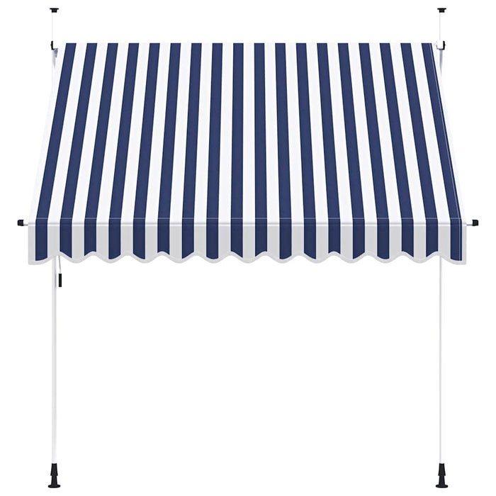 Copertină retractabilă manual, dungi albastru și alb, 250 cm - WALTI WALTI