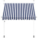 Copertină retractabilă manual, dungi albastru și alb, 250 cm - WALTI WALTI