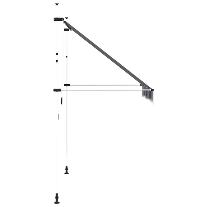 Copertină retractabilă manual, dungi albastru și alb, 250 cm - WALTI WALTI