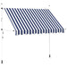 Copertină retractabilă manual, dungi albastru și alb, 300 cm - WALTI WALTI