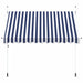 Copertină retractabilă manual, dungi albastru și alb, 300 cm - WALTI WALTI
