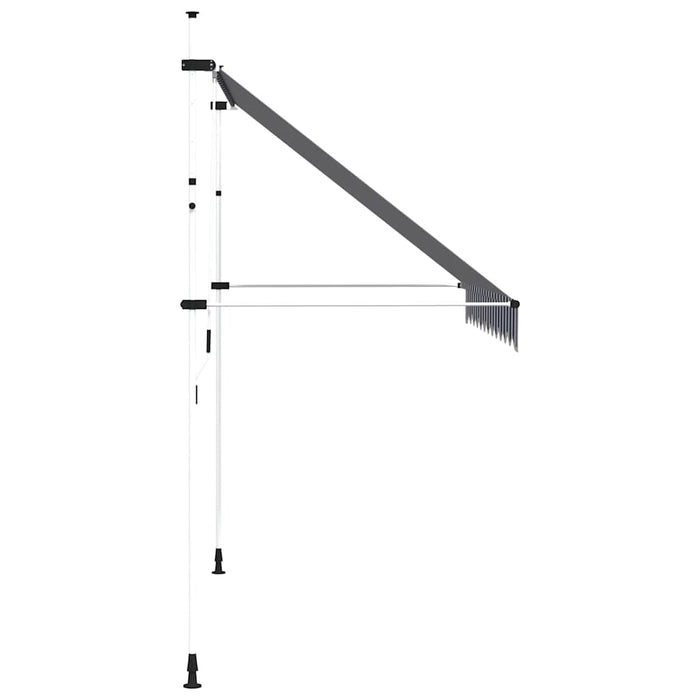 Copertină retractabilă manual, dungi albastru și alb, 300 cm - WALTI WALTI