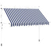 Copertină retractabilă manual, dungi albastru și alb, 350 cm - WALTI WALTI