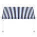 Copertină retractabilă manual, dungi albastru și alb, 350 cm - WALTI WALTI