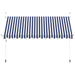 Copertină retractabilă manual, dungi albastru și alb, 400 cm - WALTI WALTI