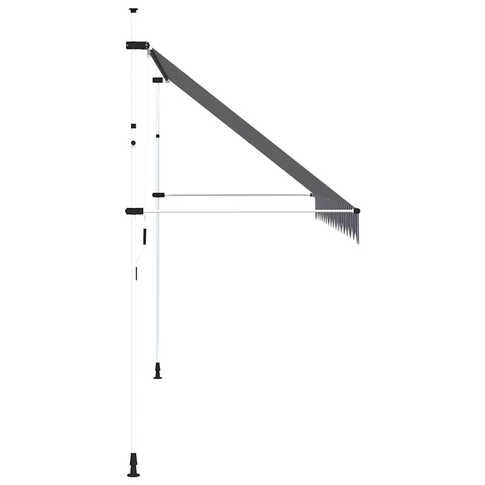 Copertină retractabilă manual, dungi albastru și alb, 400 cm - WALTI WALTI