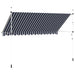 Copertină retractabilă manual, dungi albastru și alb, 400 cm - WALTI WALTI