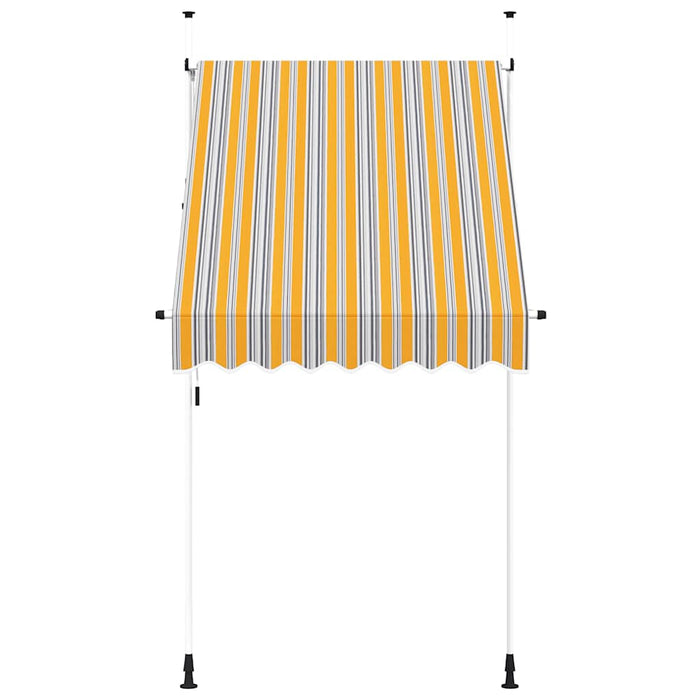 Copertină retractabilă manual, dungi galben și albastru, 150 cm - WALTI WALTI