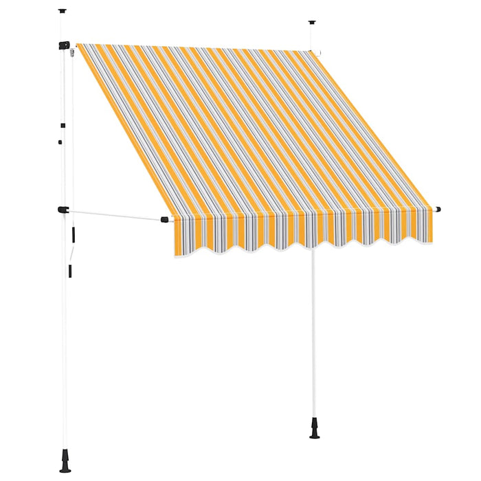 Copertină retractabilă manual, dungi galben și albastru, 200 cm - WALTI WALTI