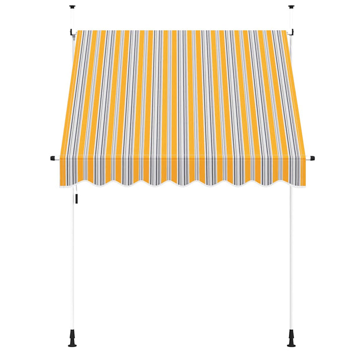 Copertină retractabilă manual, dungi galben și albastru, 200 cm - WALTI WALTI