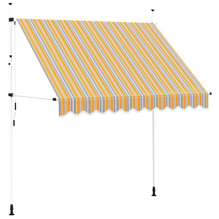 Copertină retractabilă manual, dungi galben și albastru, 250 cm - WALTI WALTI