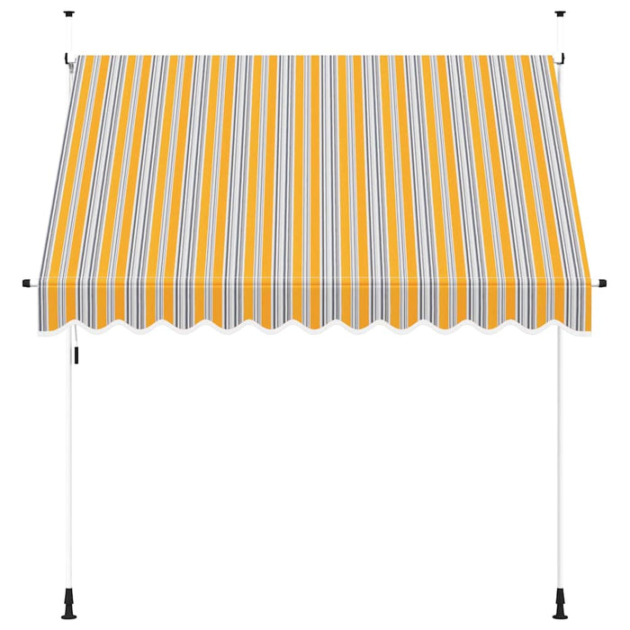 Copertină retractabilă manual, dungi galben și albastru, 250 cm - WALTI WALTI