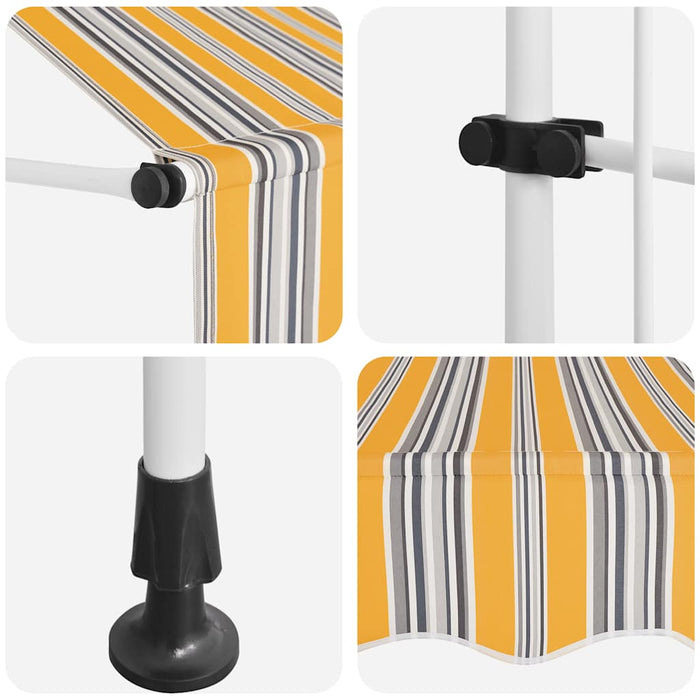 Copertină retractabilă manual, dungi galben și albastru, 250 cm - WALTI WALTI