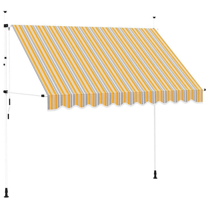 Copertină retractabilă manual, dungi galben și albastru, 300 cm - WALTI WALTI