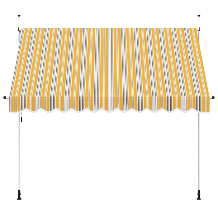 Copertină retractabilă manual, dungi galben și albastru, 300 cm - WALTI WALTI