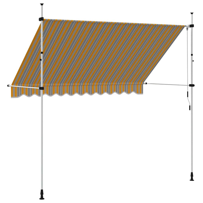 Copertină retractabilă manual, dungi galben și albastru, 300 cm - WALTI WALTI