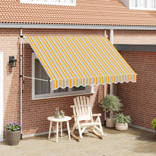 Copertină retractabilă manual, dungi galben și albastru, 300 cm - WALTI WALTI