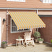 Copertină retractabilă manual, dungi galben și albastru, 300 cm - WALTI WALTI