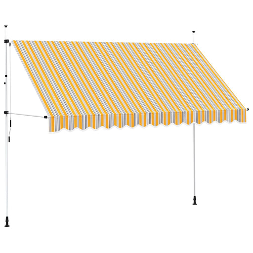 Copertină retractabilă manual, dungi galben și albastru, 350 cm - WALTI WALTI