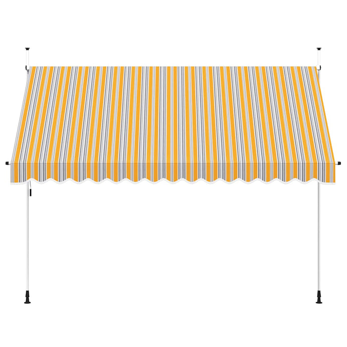 Copertină retractabilă manual, dungi galben și albastru, 350 cm - WALTI WALTI