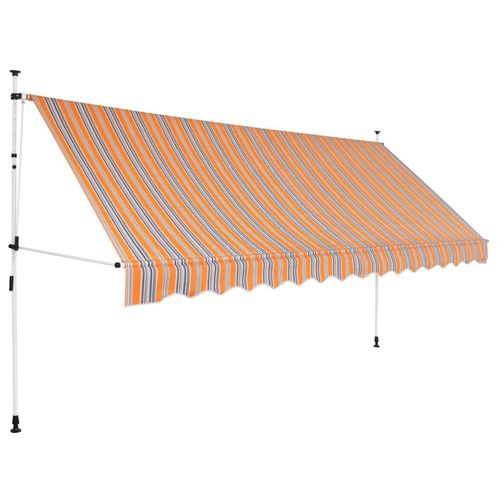 Copertină retractabilă manual, dungi galben și albastru, 400 cm - WALTI WALTI