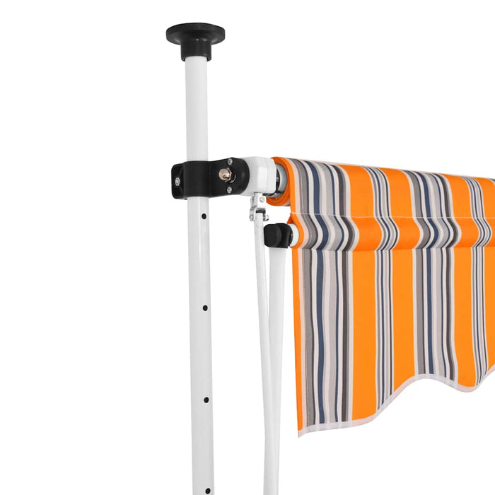Copertină retractabilă manual, dungi galben și albastru, 400 cm - WALTI WALTI