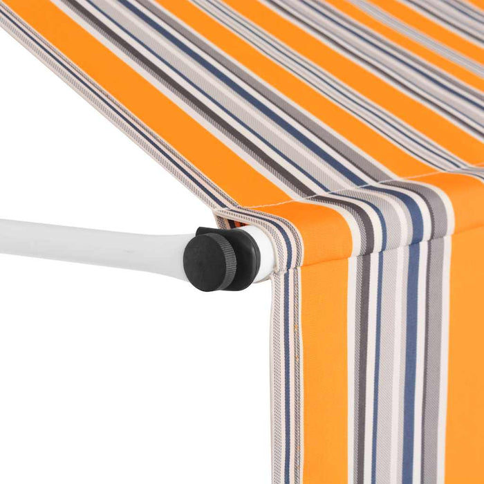 Copertină retractabilă manual, dungi galben și albastru, 400 cm - WALTI WALTI