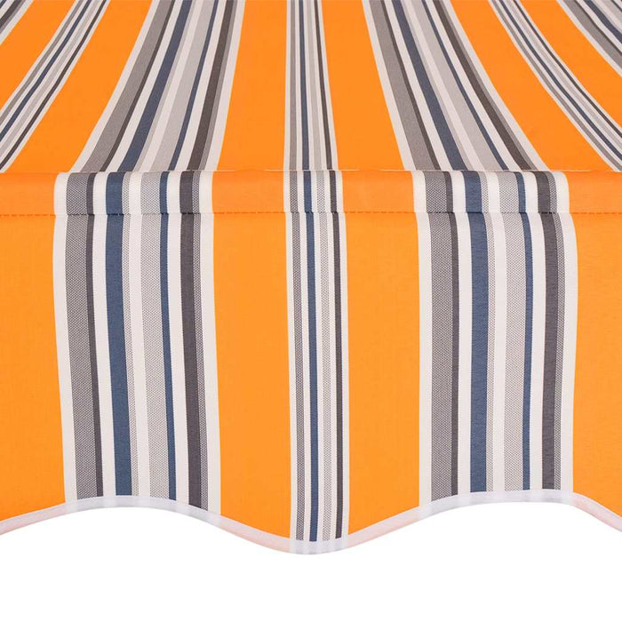 Copertină retractabilă manual, dungi galben și albastru, 400 cm - WALTI WALTI