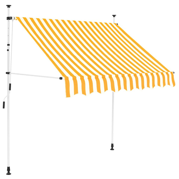 Copertină retractabilă manual, portocaliu & alb, 150 cm, dungi - WALTI WALTI