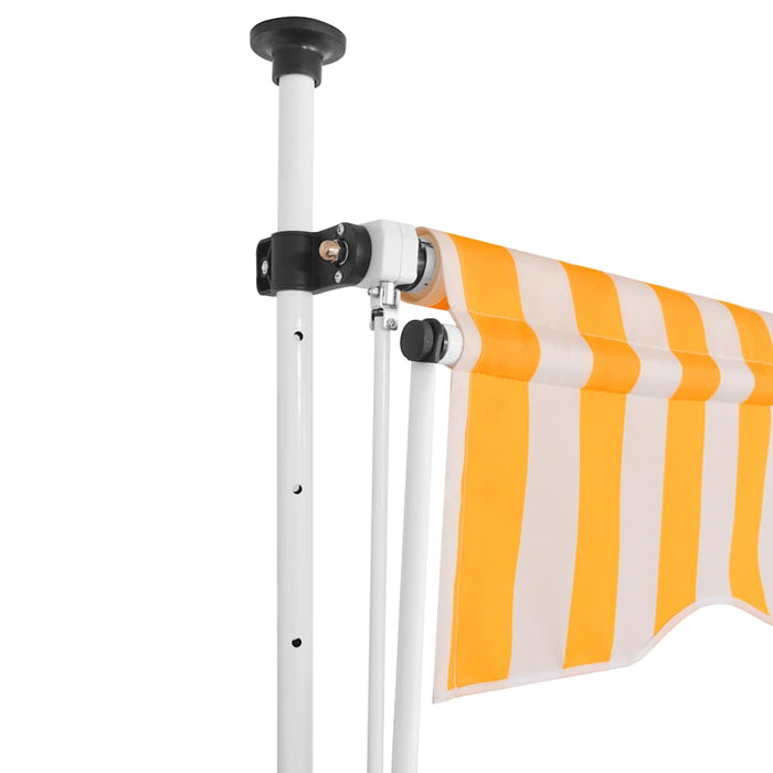 Copertină retractabilă manual, portocaliu & alb, 150 cm, dungi - WALTI WALTI