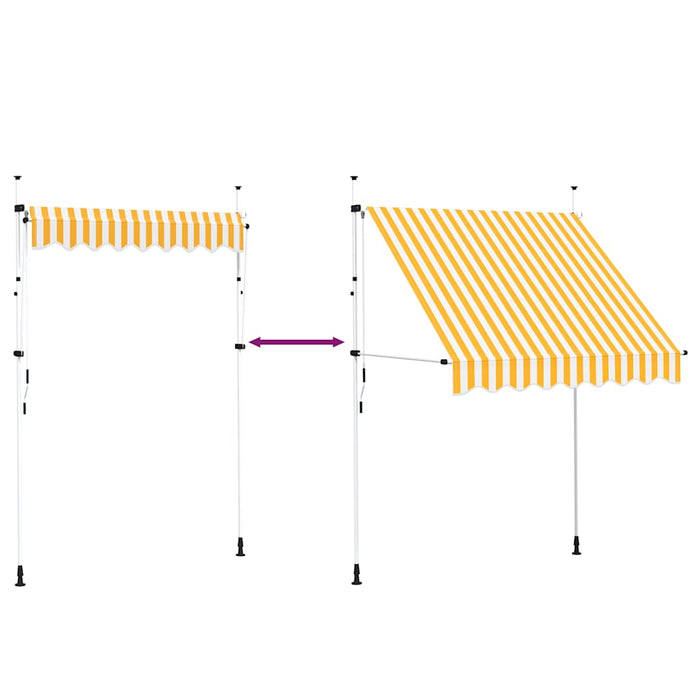 Copertină retractabilă manual, portocaliu și alb, 200cm, dungi - WALTI WALTI